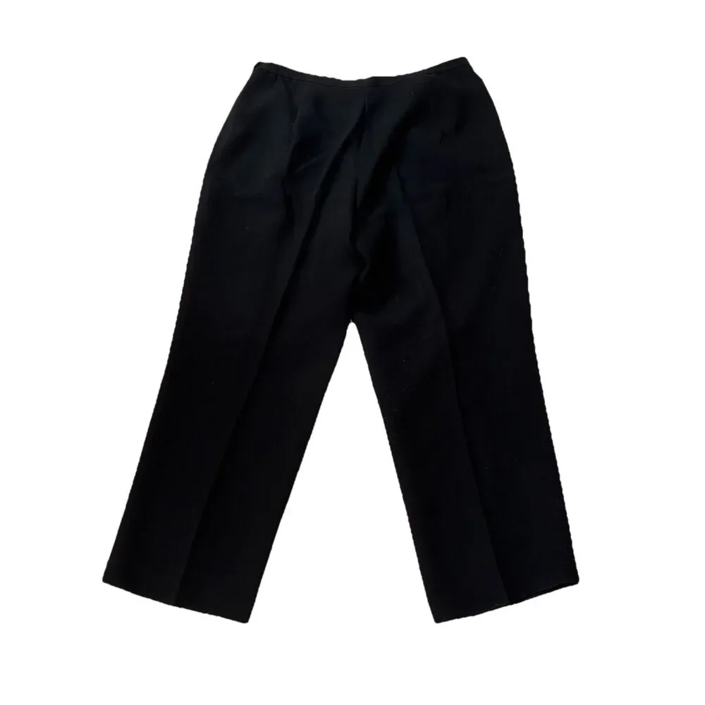 LE SUIT WOMAN SZ 16W BLACK LINED DRESS PANTS SIDE ZIP PLEATED